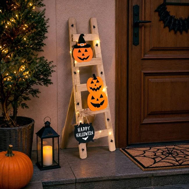 Scara Decorativa Din Lemn Cu LED Halloween, 80,5 Cm - Shopiens