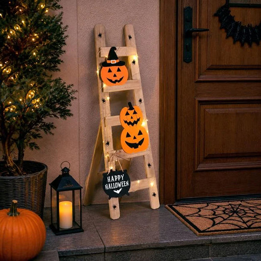 Scara Decorativa Din Lemn Cu LED Halloween, 80,5 Cm - Shopiens