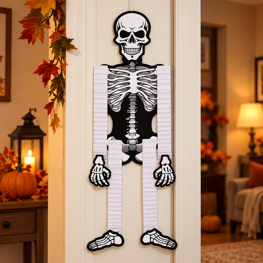 Schelet Articulat Din Hartie Pentru Halloween, 24 X 75 Cm - Shopiens