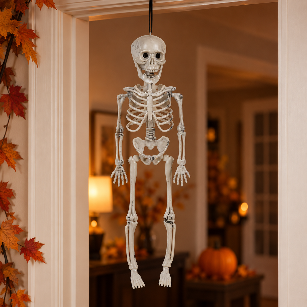 Schelet Realist Cu Maxilar Mobil Si Snur, Halloween - Shopiens