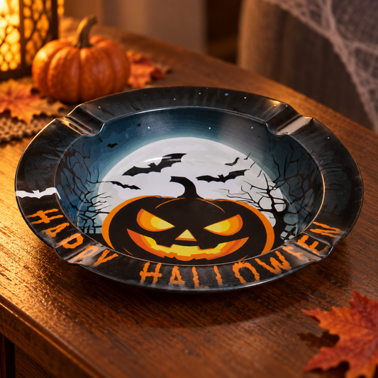 Scrumiera Metalica Neagra Cu Dovleac Halloween - Shopiens
