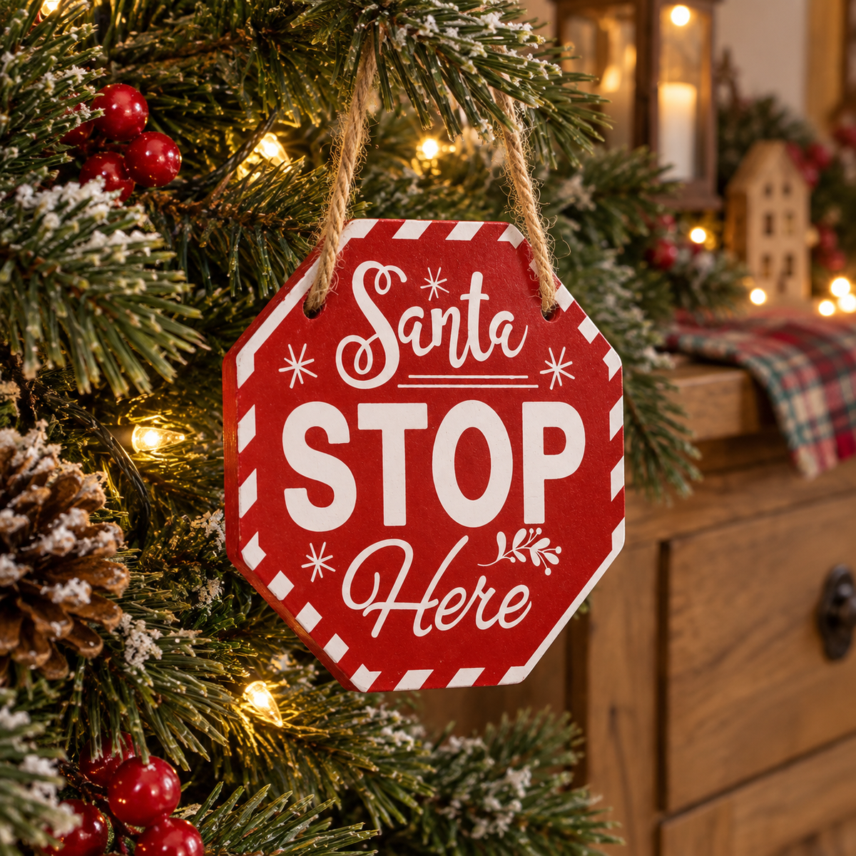 Semn Santa Stop Here - in folosinta 1 - Shopiens