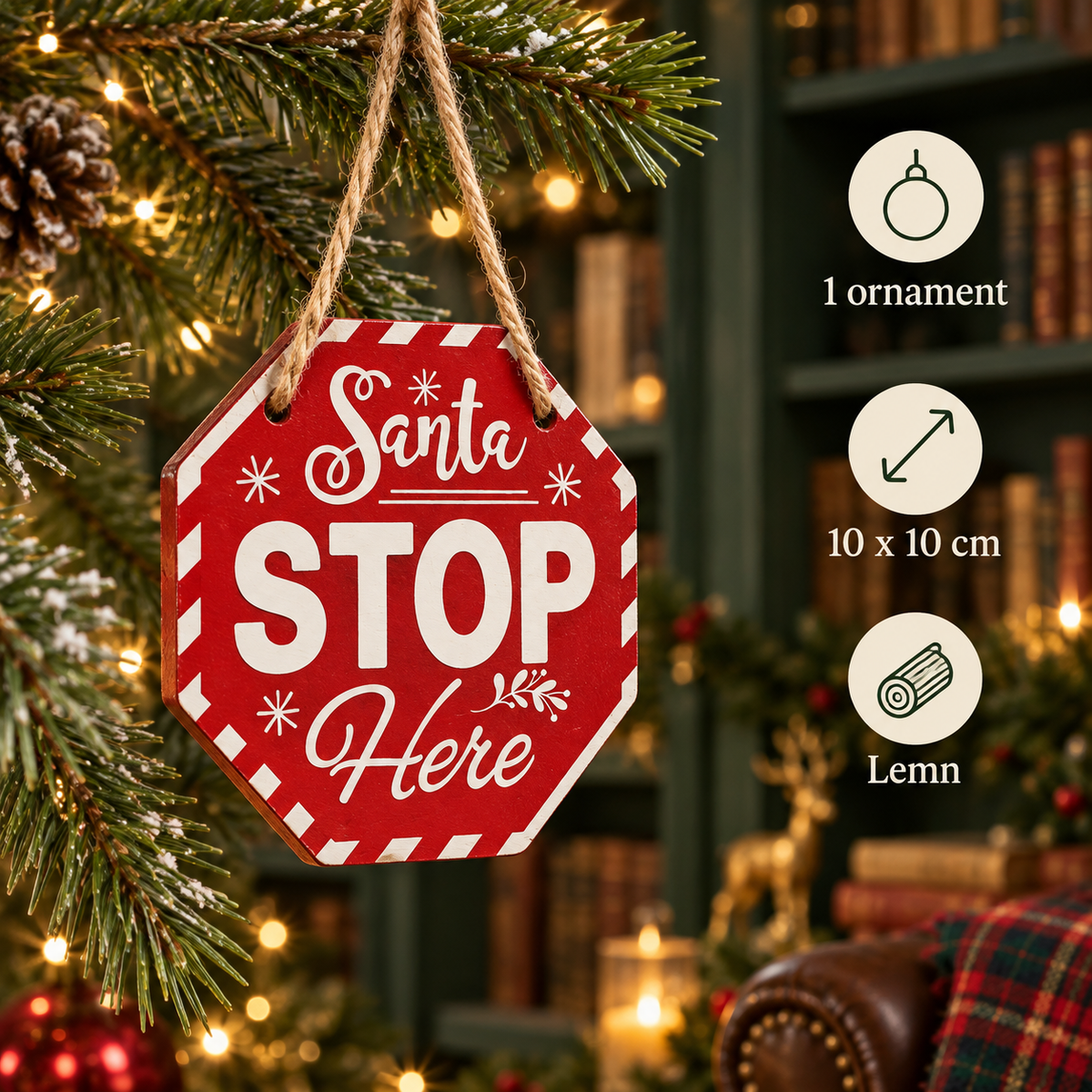 Semn Santa Stop Here - specificatii - Shopiens