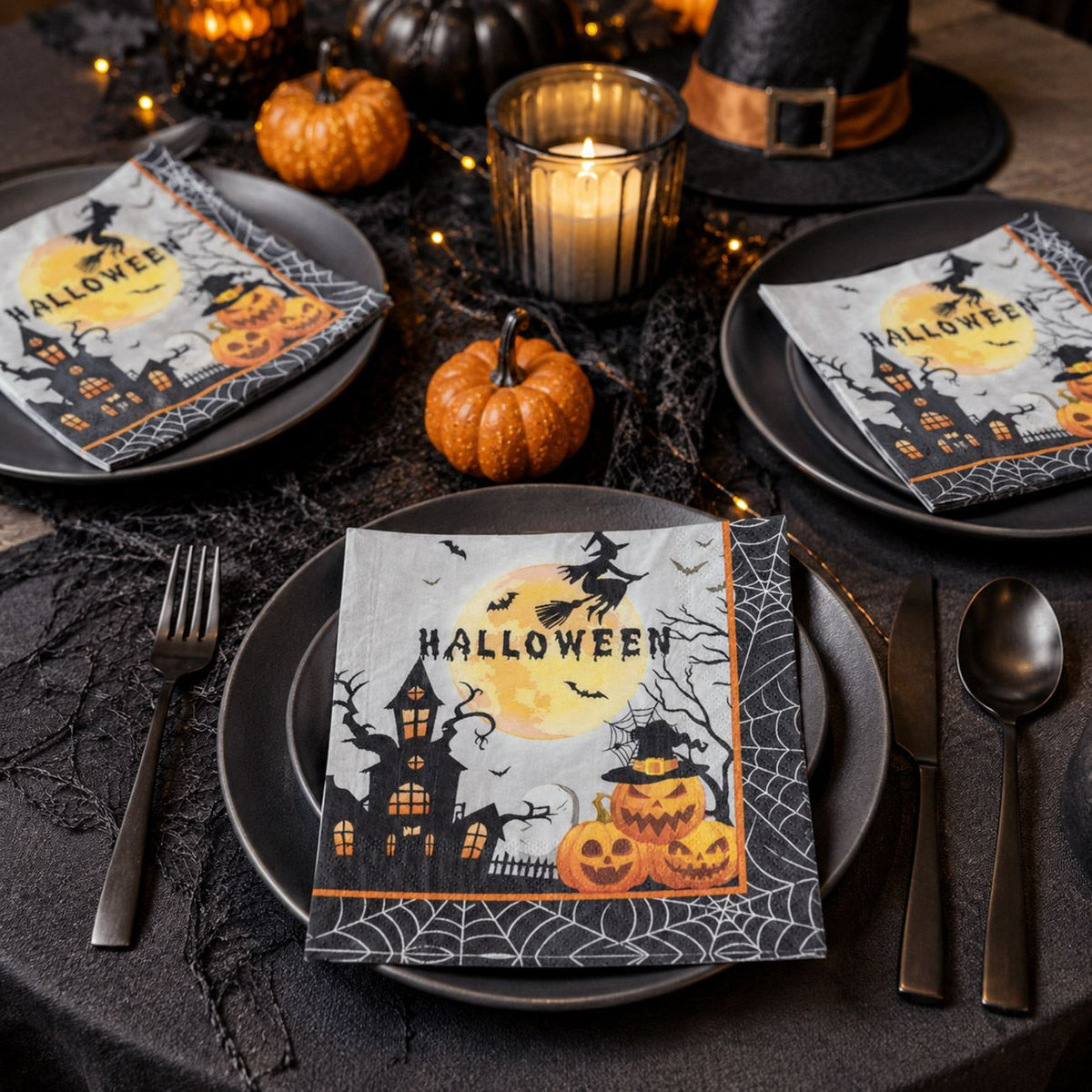Servetele Casa Bantuita Pentru Halloween, 20 Bucati - Shopiens