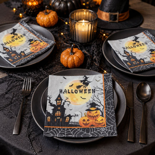 Servetele Casa Bantuita Pentru Halloween, 20 Bucati - Shopiens