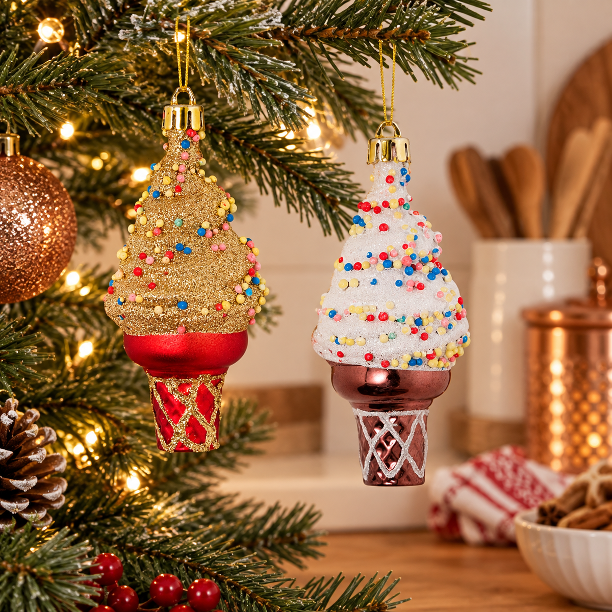 Set 2 Ornamente Inghetata Pentru Brad, 11 Cm - lifestyle principala - Shopiens