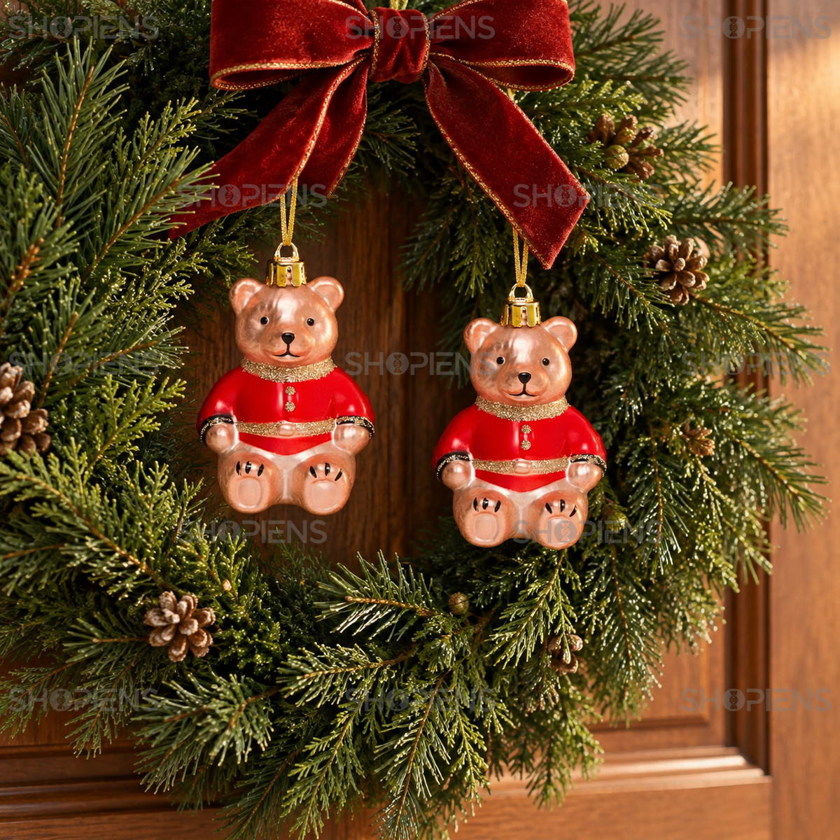 Set 2 Ursuleti Decorativi Cu Hainuta Rosie, 8,5 Cm - in folosinta 2 - Shopiens