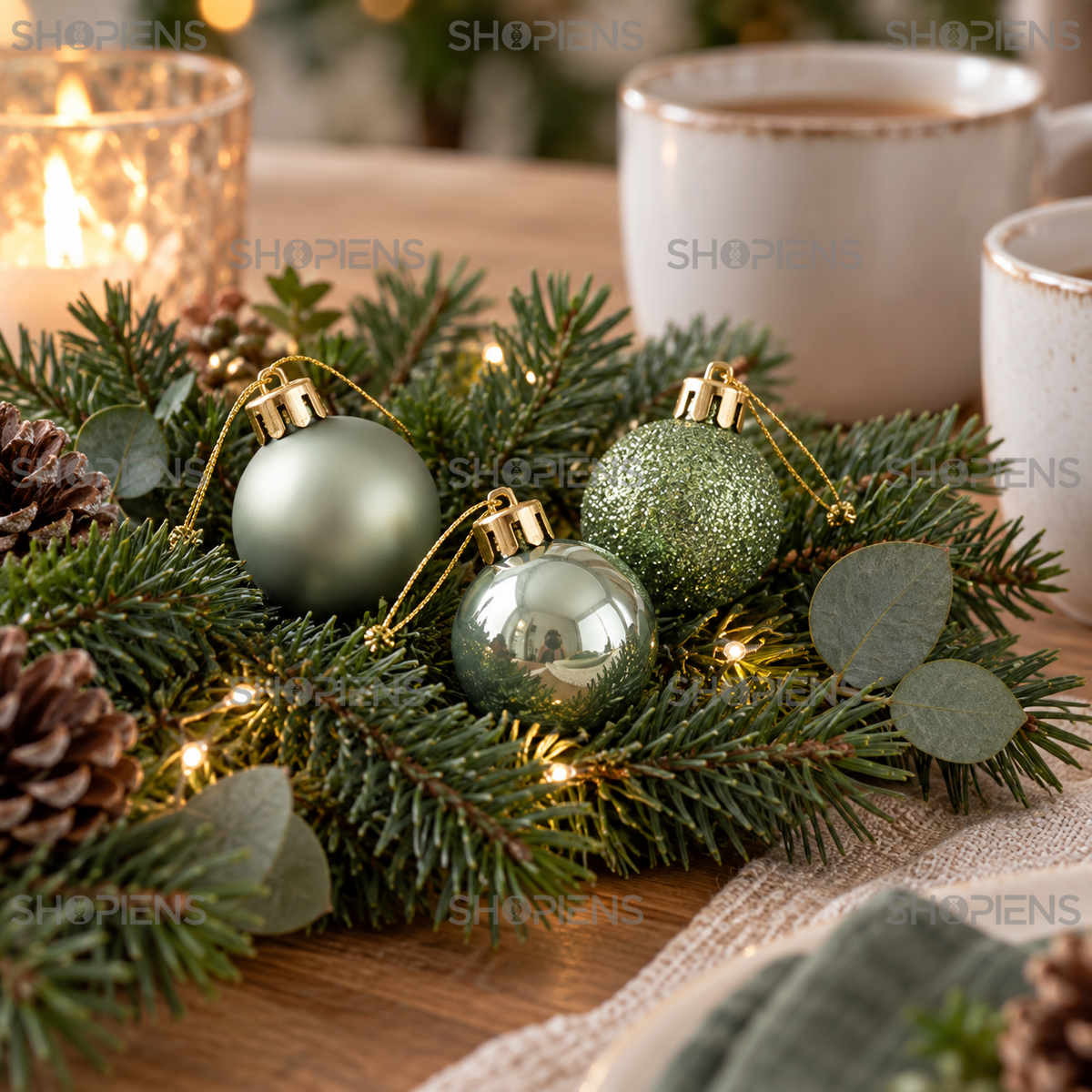 Set 20 Mini Globuri Verde Menta Pentru Brad, 3 Cm - in folosinta 2 - Shopiens