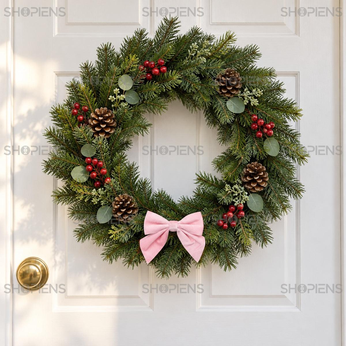 Set 3 fundițe roz catifelate, 10 × 8 cm, pe coroniță la ușă, decor neinclus | Shopiens®