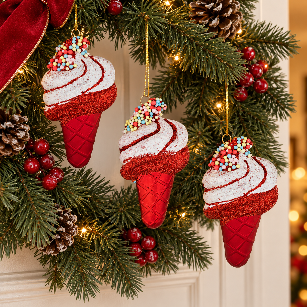 Set 3 Ornamente Inghetata Cu Margele, 11 Cm - in folosinta 1 - Shopiens