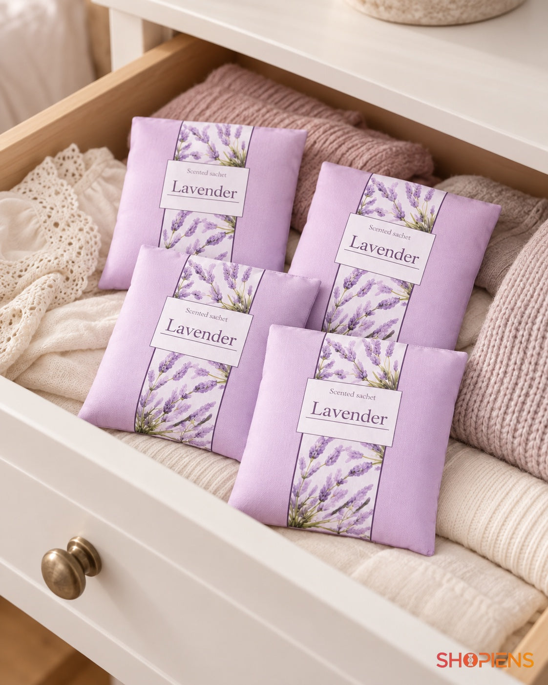 Set 4 pliculețe cu parfum de lavandă – utilizare în dormitor – Shopiens
