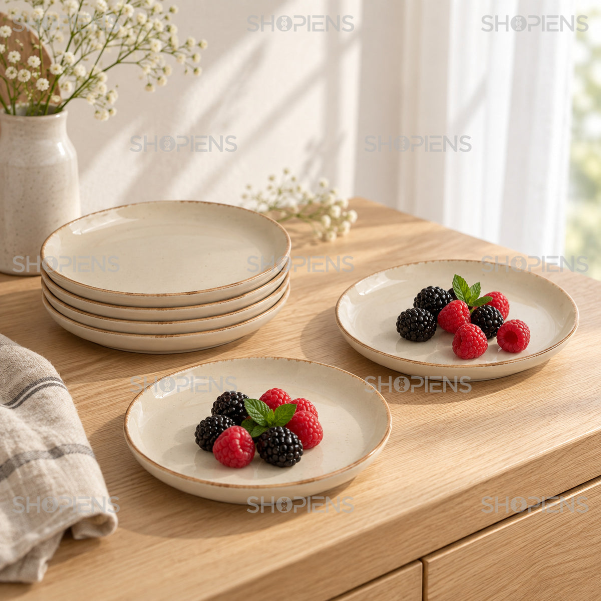 Set de 6 farfurii pentru fructe, 15 cm