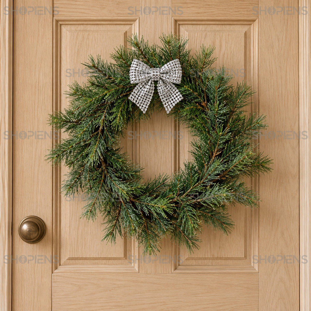 Set 6 fundițe argintii cu strasuri, 8 × 7 cm, pe coroniță la intrare, decor neinclus | Shopiens®