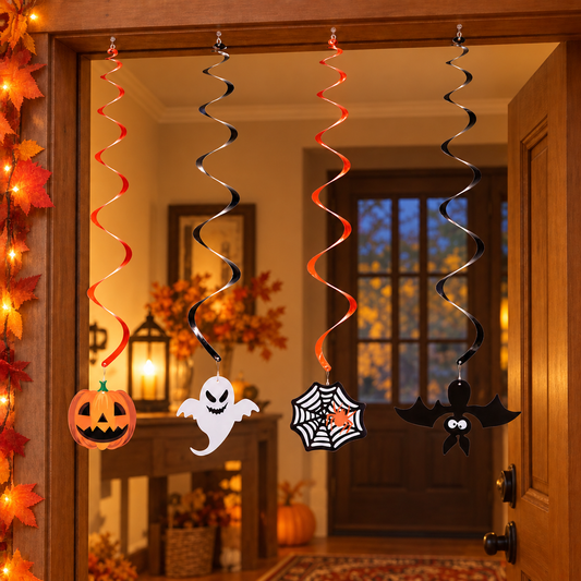Set De 4 Spirale Suspendabile Cu Figurine Halloween, 80 Cm - Shopiens