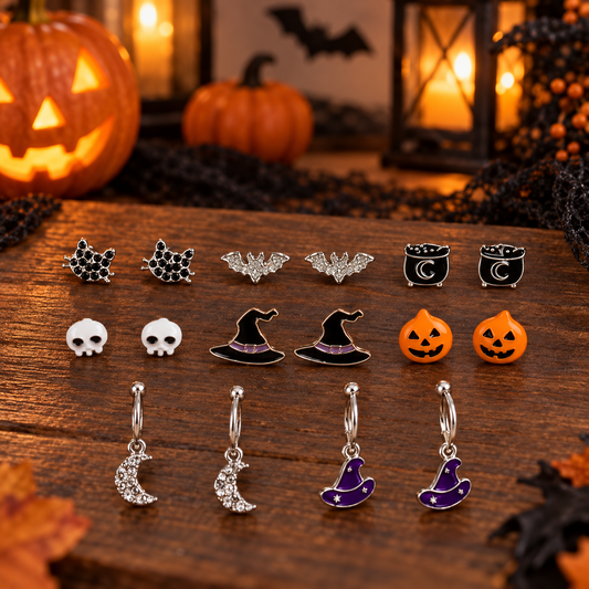 Set De 8 Perechi De Cercei Cu Simboluri Halloween - lifestyle principala - Shopiens