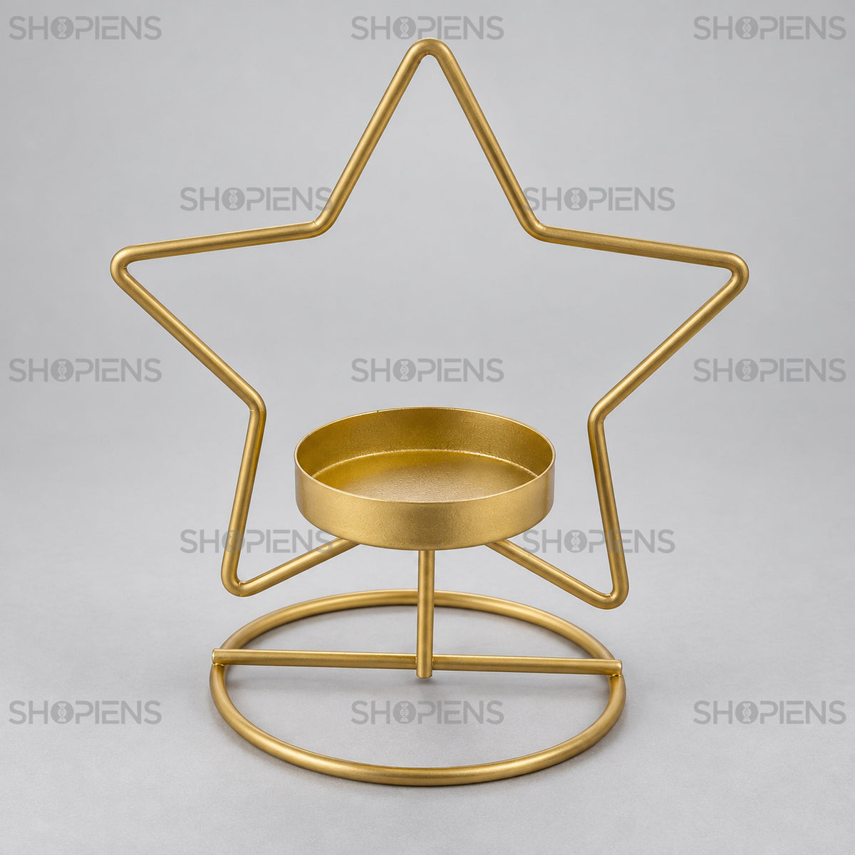 Sfeșnic de Crăciun auriu cu stea, 14 cm | Shopiens