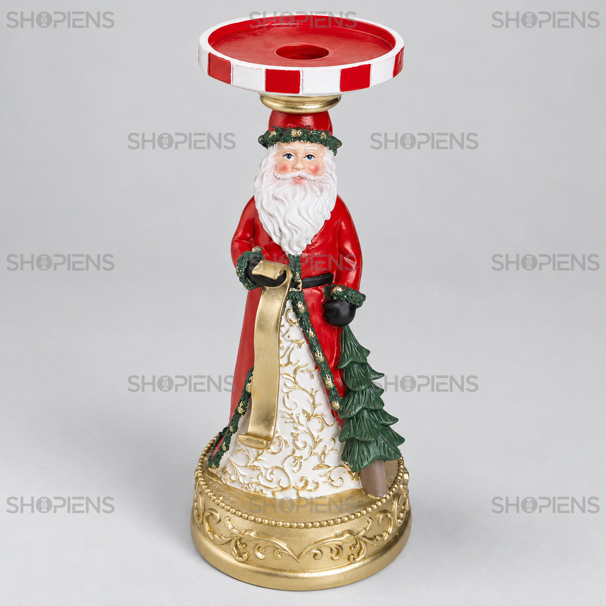 Sfeșnic de Crăciun vintage Moș Crăciun, 25 cm | Shopiens