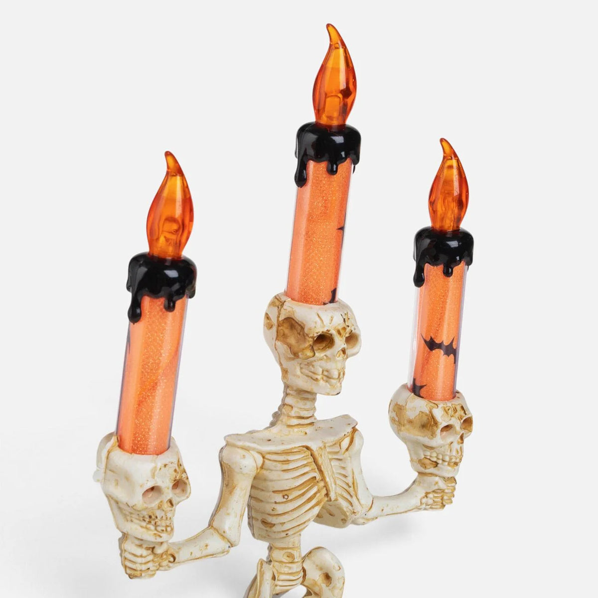 Sfesnic Schelet Cu Trei Lumanari LED, Halloween 28 Cm - Shopiens