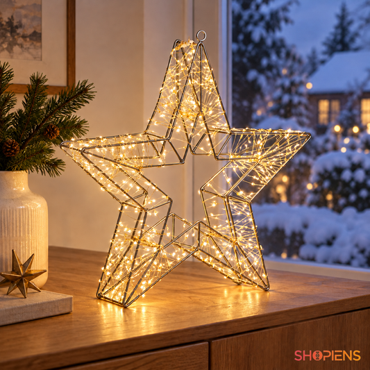 Stea luminoasă de Crăciun cu 1250 LED-uri alb cald, 46 cm | Shopiens