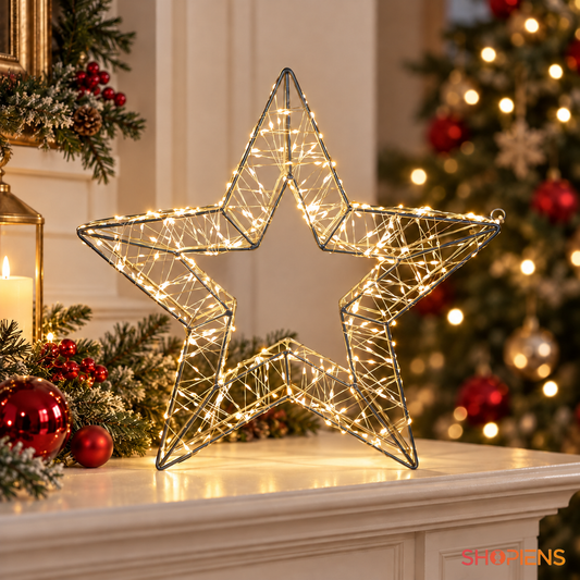 Stea luminoasă de Crăciun cu 500 LED-uri alb cald, 36 cm | Shopiens