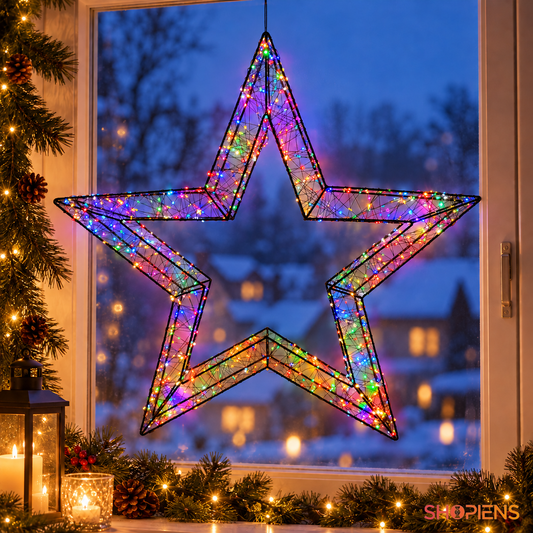 Stea luminoasă de Crăciun cu 500 LED-uri multicolore, 36 cm | Shopiens