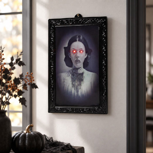 Tablou Horror Cu Portret Schimbator Si Ochi LED, 25 X 38 Cm - Shopiens