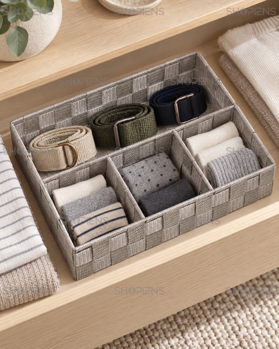 Tăviță Organizatoare Taupe cu 4 Spații, 33 cm