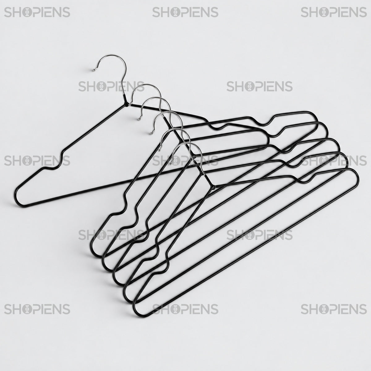 Umerașe metalice negre cu PVC, set de 6