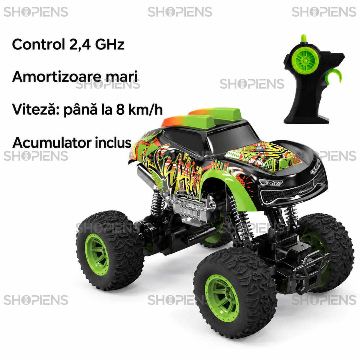 Vehicul stunt cu amortizoare mari și telecomandă | Shopiens