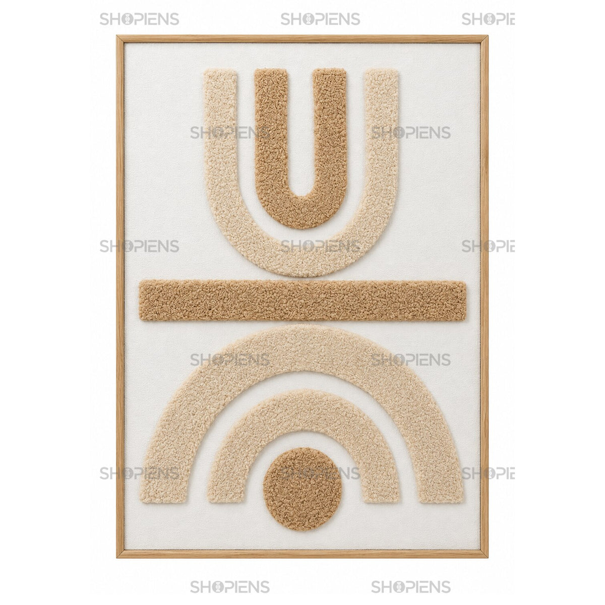 Tablou textil boho cu arcade în relief 3D, crem-bej, 50x70 cm Shopiens – vedere din față