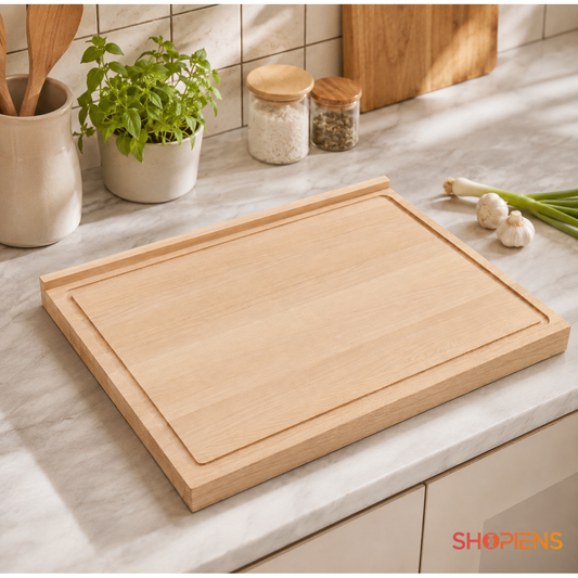 Tocator gros pentru paine din lemn de fag, cu sant perimetral, 50cm x 41.2cm x 4.6cm
