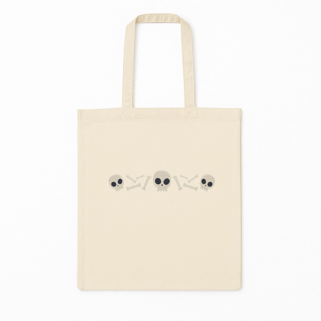 Tote Bag Brodat Skulls Halloween