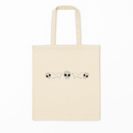 Tote Bag Brodat Skulls Halloween