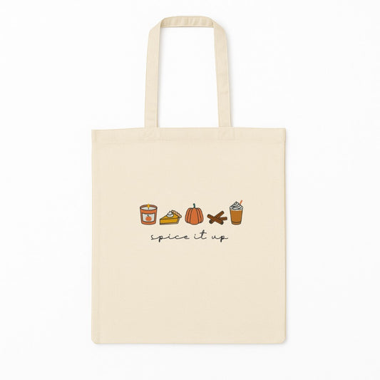 Tote Bag Brodat Spice It Up Cu Elemente Toamna