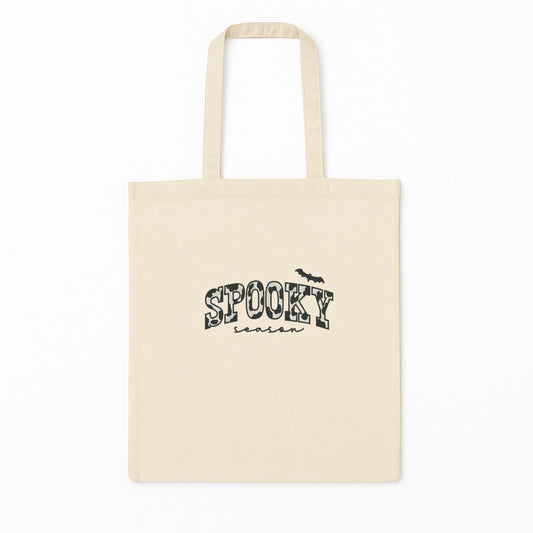 Tote Bag Brodat Spooky Season Black Bat
