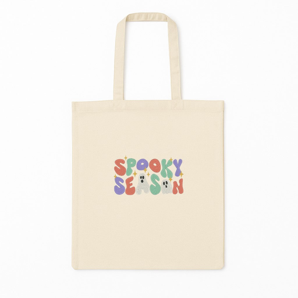 Tote Bag Brodat Spooky Season cu Fantome