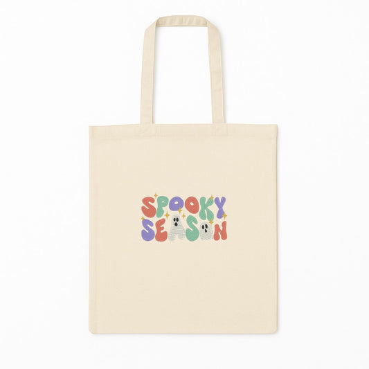 Tote Bag Brodat Spooky Season cu Fantome